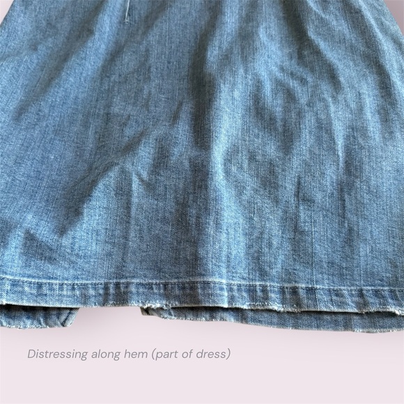 Retrofête Willa Ruched Denim Mini Dress Light Wash Snap Front Luxe - Medium - Picture 5 of 12